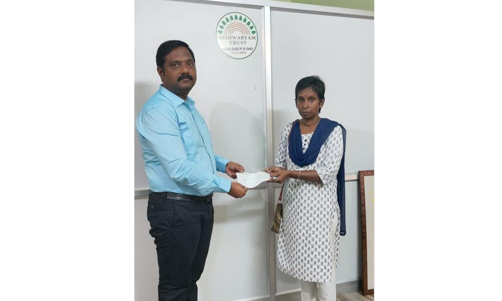 Actor Gajaraj visit - Aishwaryam Trust